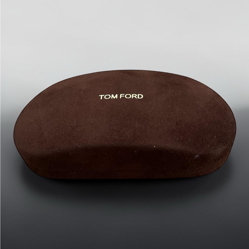 Tom Ford Dark Brown Velvet Sunglasses Case with Gold Logo